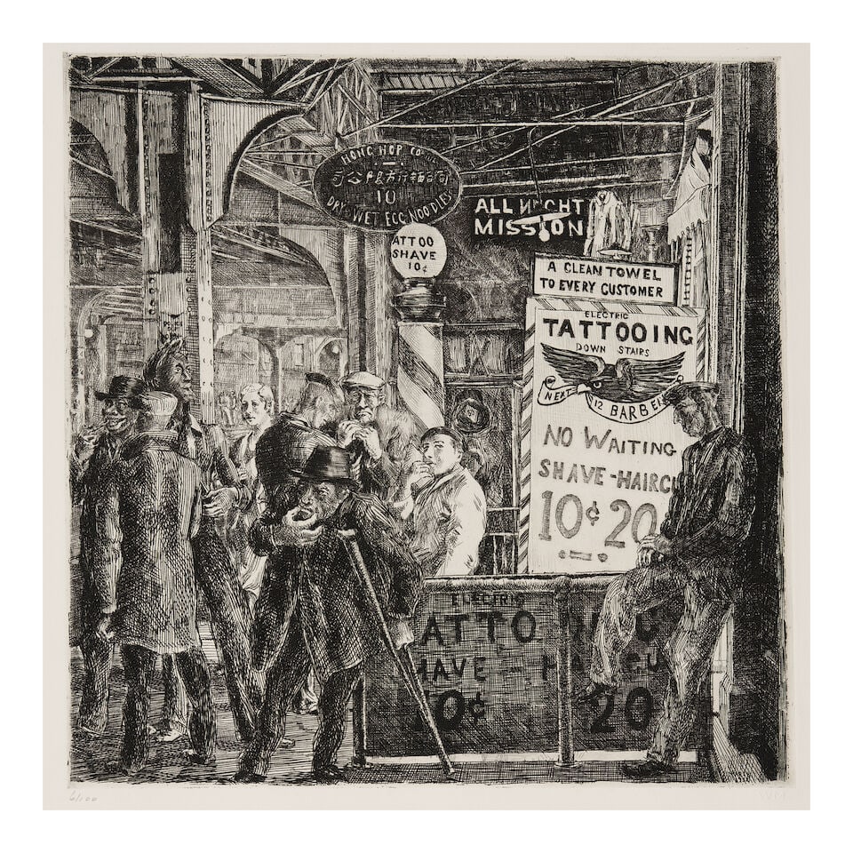 Reginald Marsh (1898-1954); Tattoo, Shave, Haircut; (1 of 1)