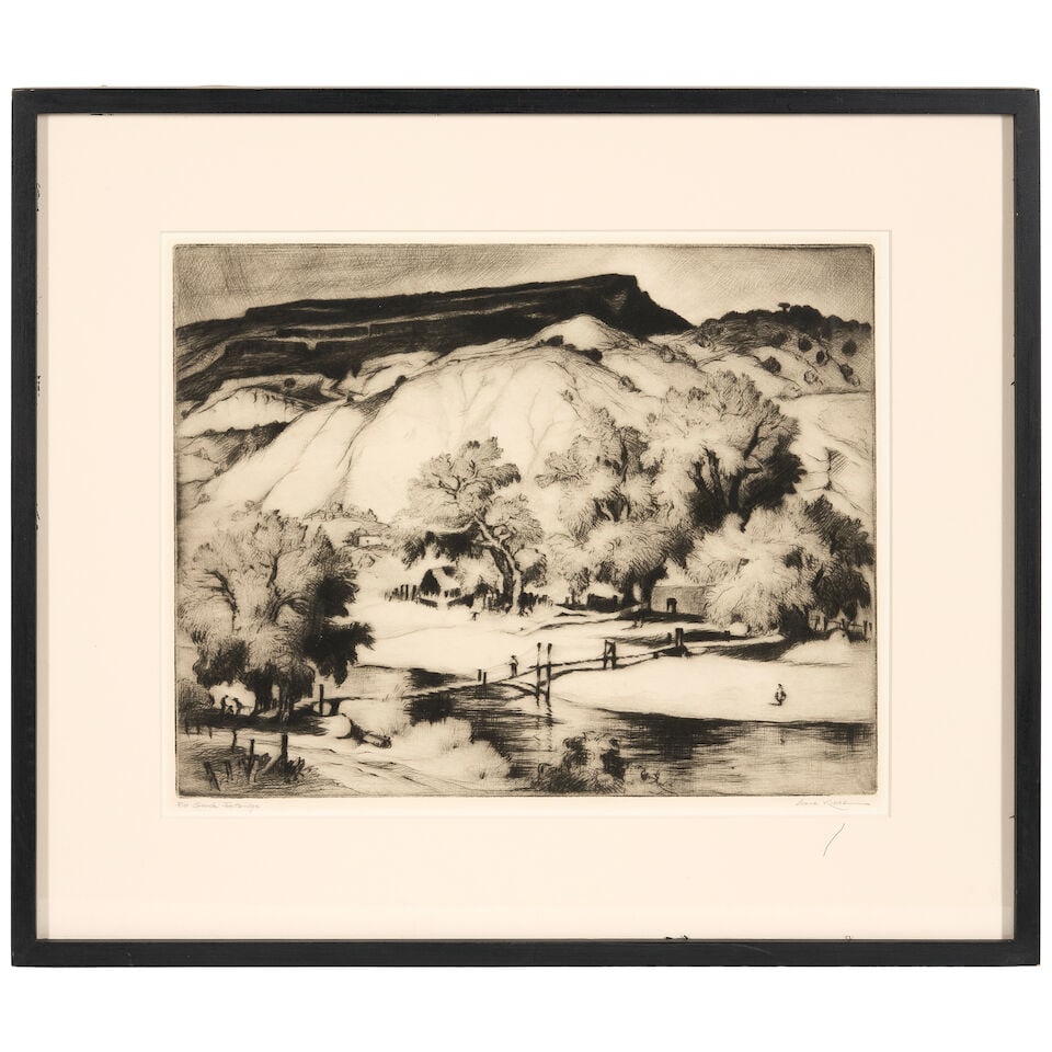 Gene Kloss (1903-1996); Rio Grande Footbridge; Return of the Pack Train; (2) - 6
