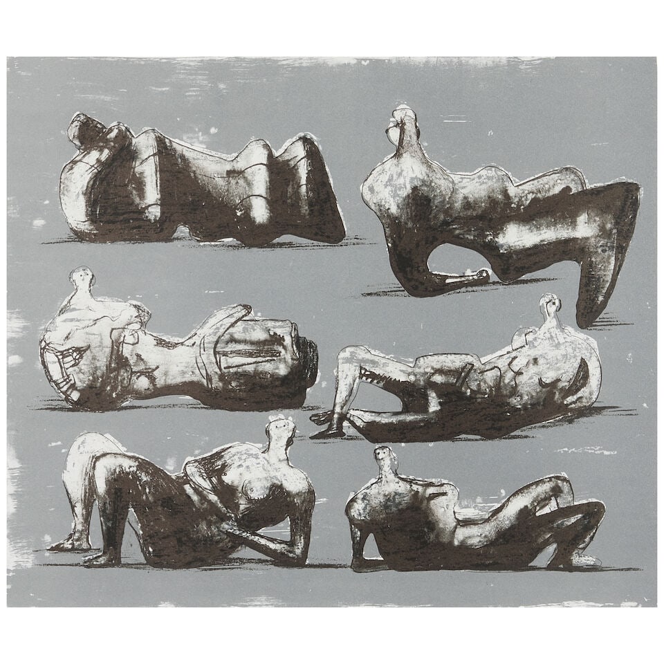Henry Moore (1898-1986); Six Reclining Figures; - 2