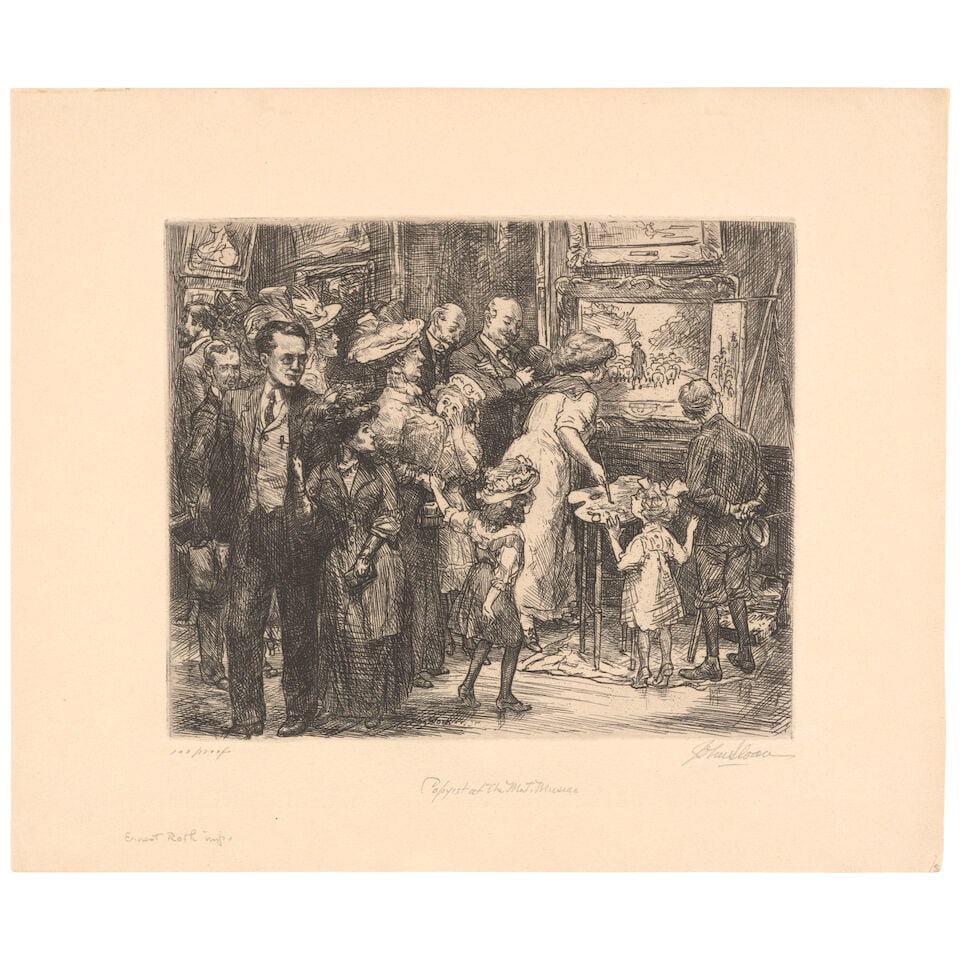 John Sloan (1871-1951); Connoisseurs of Prints, from New York City Life; Copyist at the Metropol... (1 of 4)