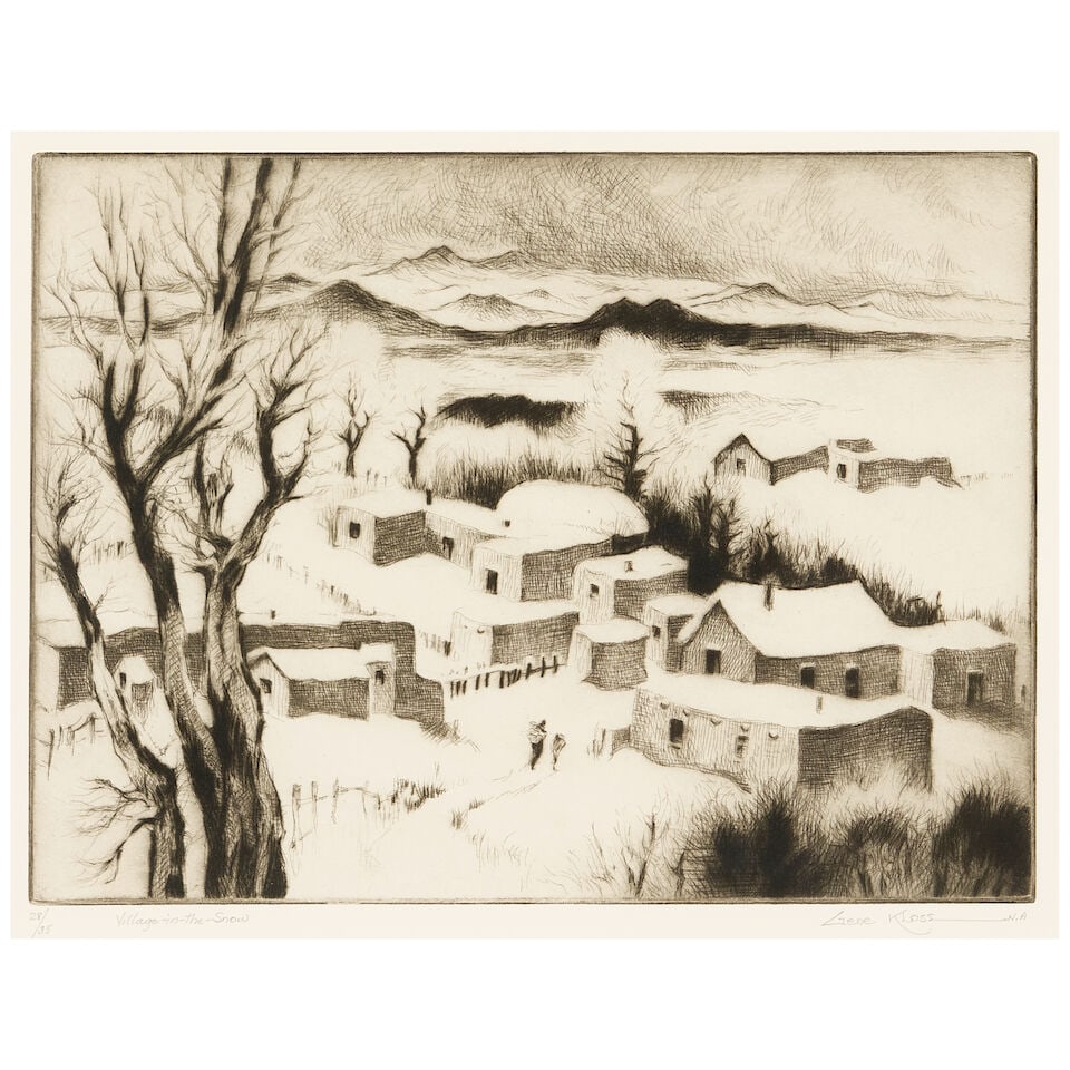 Gene Kloss (1903-1996); To a Wedding in North House; Village in the Snow; (1 of 6)