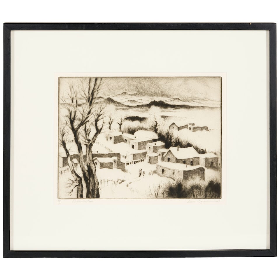 Gene Kloss (1903-1996); To a Wedding in North House; Village in the Snow; - 3