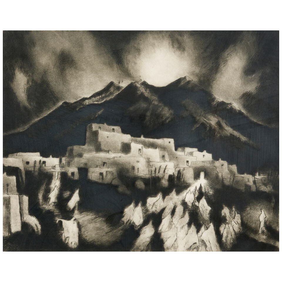 Gene Kloss (1903-1996); To a Wedding in North House; Village in the Snow; - 5