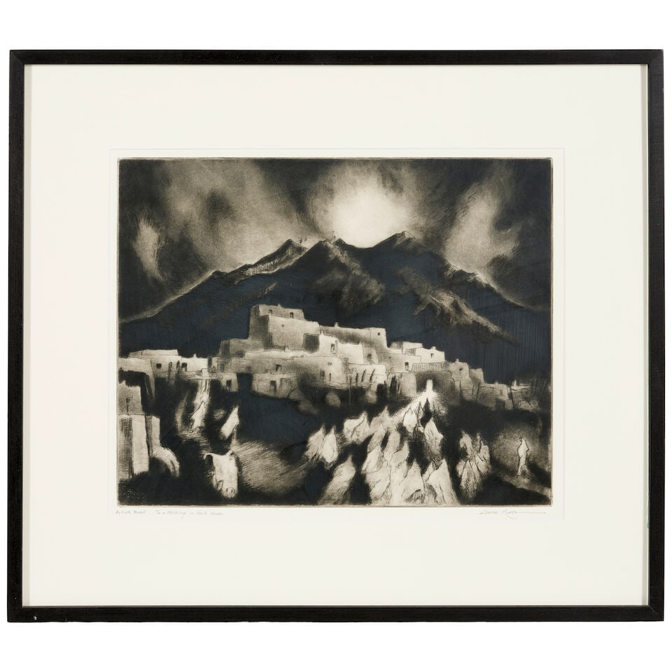 Gene Kloss (1903-1996); To a Wedding in North House; Village in the Snow; - 6