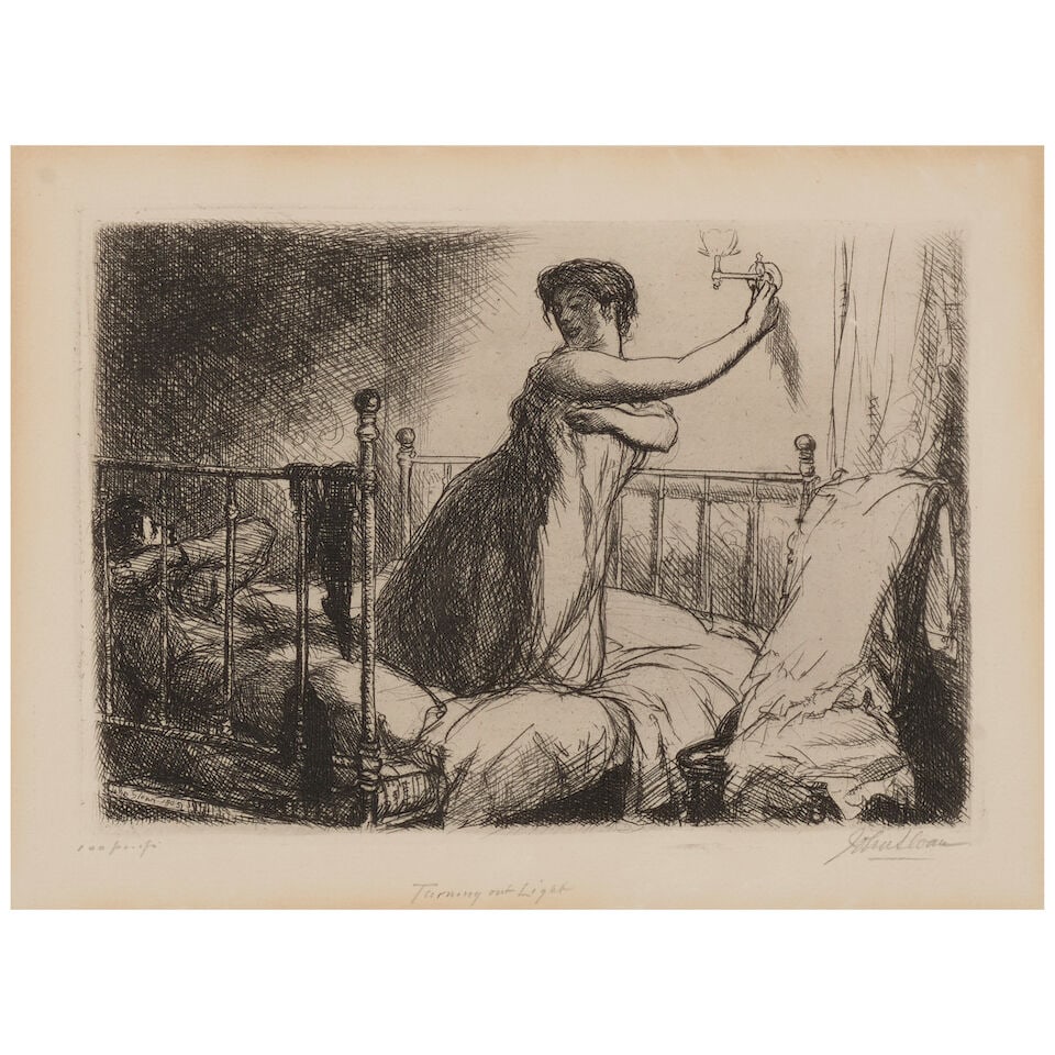 John Sloan (1871-1951); Turning out the Light; (1 of 3)