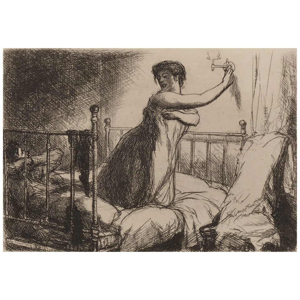 John Sloan (1871-1951); Turning out the Light; - 3