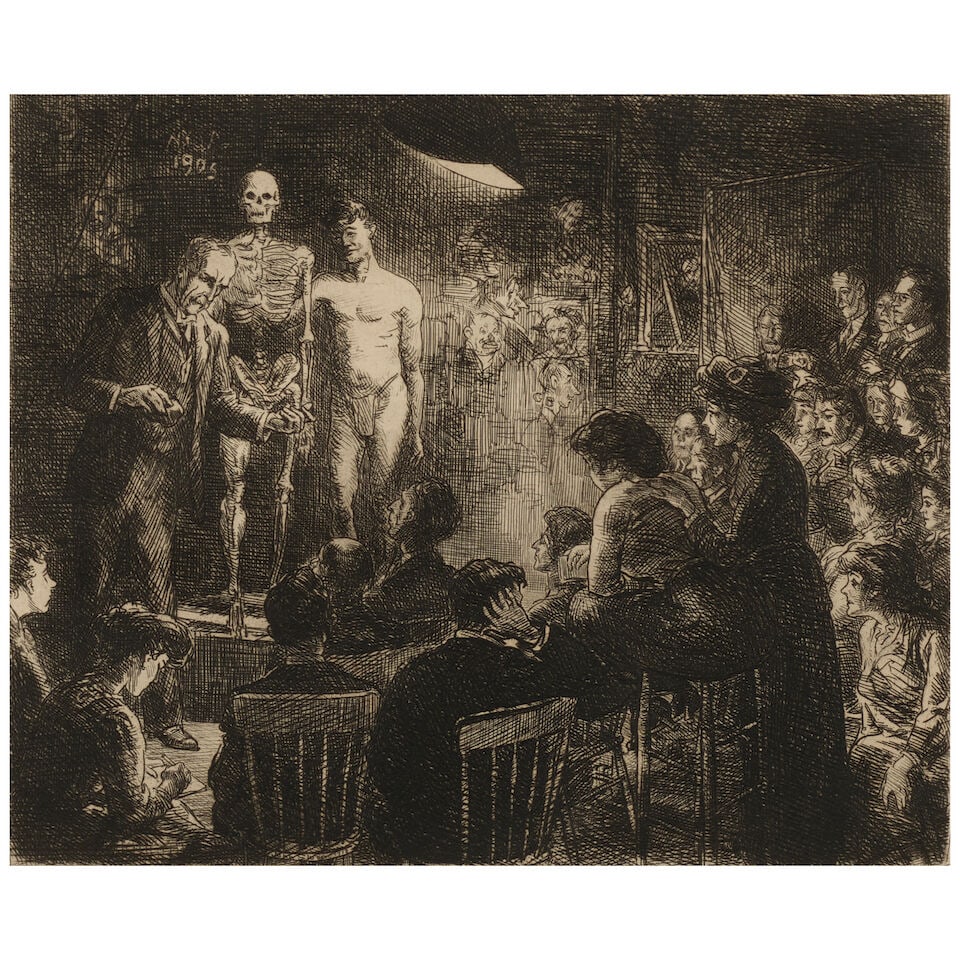 John Sloan (1871-1951); Anshutz on Anatomy; - 3