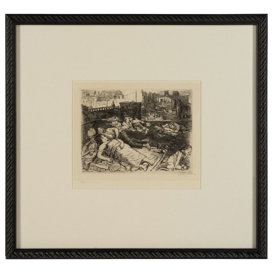 John Sloan (1871-1951); Roofs, Summer Night, from New York City Life; Greetings 1915; (2) - 3
