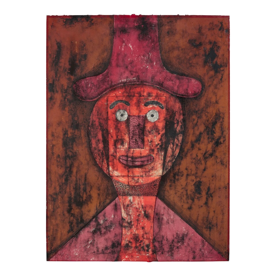 Rufino Tamayo (1899-1991); Cabeza Roja;: Rufino Tamayo (1899-1991) Cabeza Roja (Pereda 187), 1975 Lithograph in colors on Rives BFK paper, signed in pencil and numbered 81/100 (there were also 10 artist's proofs), published by Ferdinand Rote