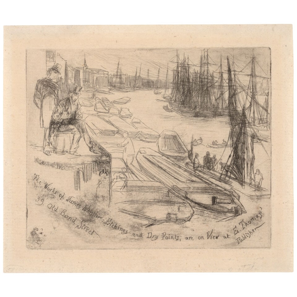 James Abbott McNeill Whistler (1834-1903); The Little Pool, from Thames Set; The 'Adam and Eve',...: James Abbott McNeill Whistler (1834-1903) The Little Pool, from Thames Set; The 'Adam and Eve', Old Chelsea, from Hogarth and Son (Kennedy 74; 175, Glasgow 79; 182), 1861; 1878 Two etchings with drypo