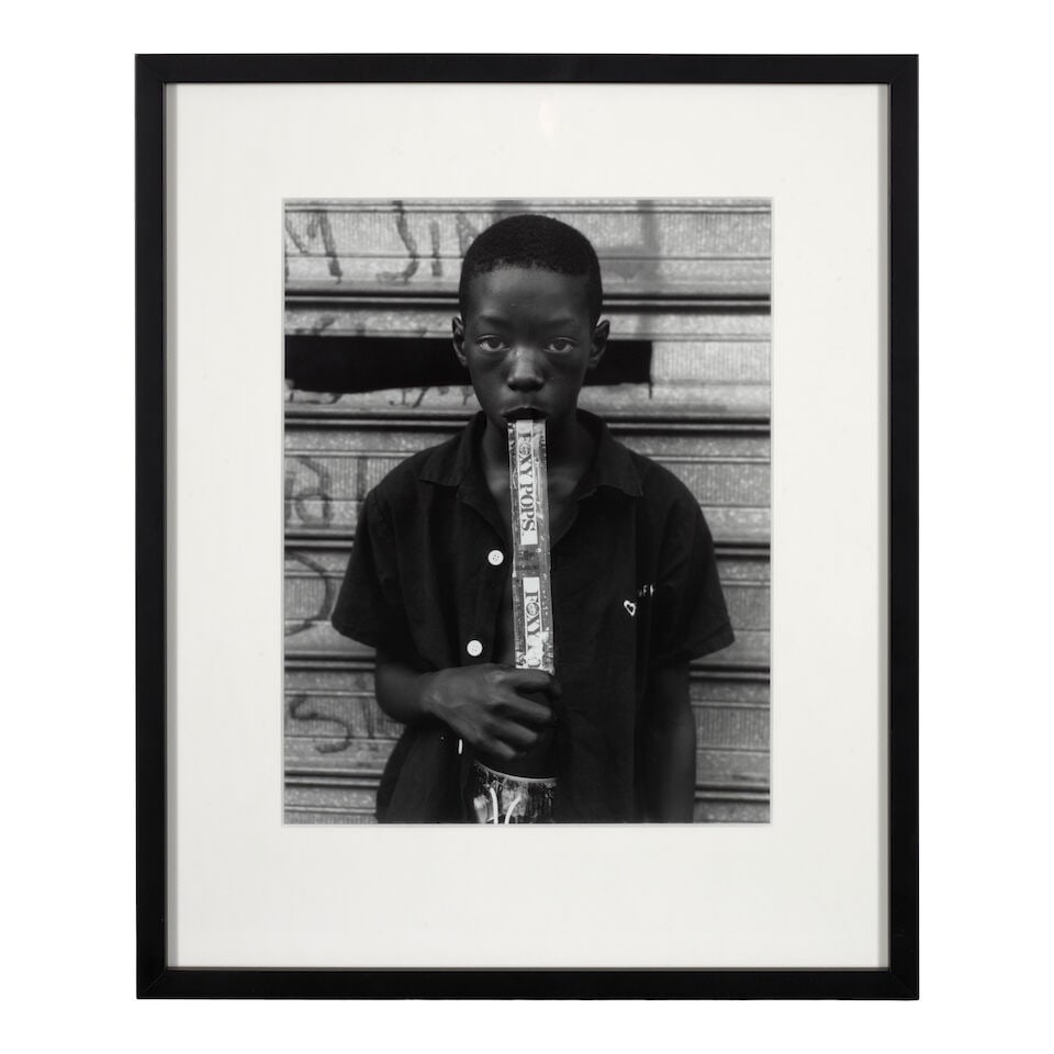 Dawoud Bey (born 1953); A Boy Eating a Foxy Pop, Brooklyn, NY; - 2