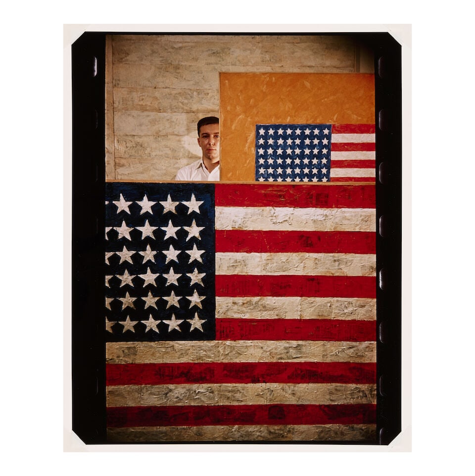 Dan Budnik (1933-2020); Jasper Johns, Leo Castelli Gallery, New York;: Dan Budnik (1933-2020) Jasper Johns, Leo Castelli Gallery, New York, 1958 Silver dye bleach print, printed 1996; signed, titled, and dated in ink in the margin and on the reverse. 19 3/4 x 13 in. (50.