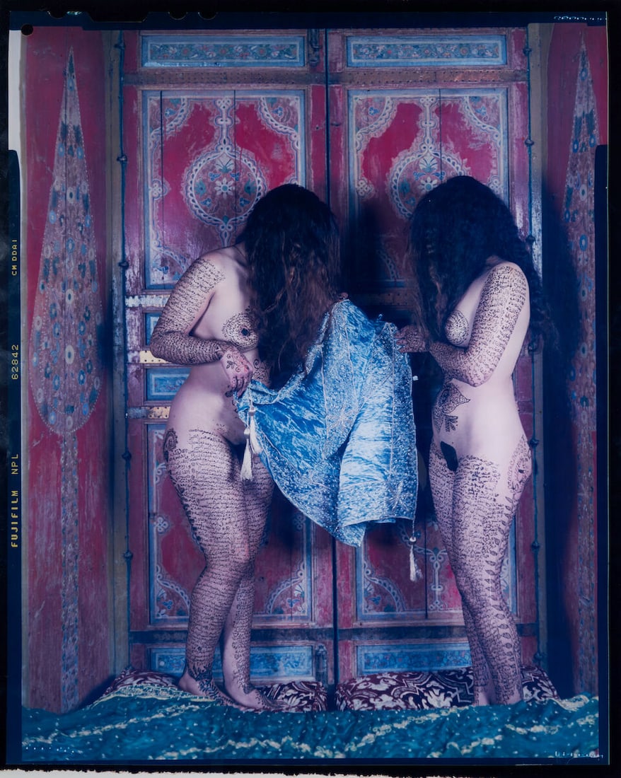 Lalla Essaydi (born 1956); Silence of Desire, #3;: Lalla Essaydi (born 1956) Silence of Desire, #3, c. 2003 Chromogenic print; front-mounted to acrylic, flush-mounted to board; this work is one from the edition of 15. 32 1/4 x 25 3/8 in. (81.9 x 64.5