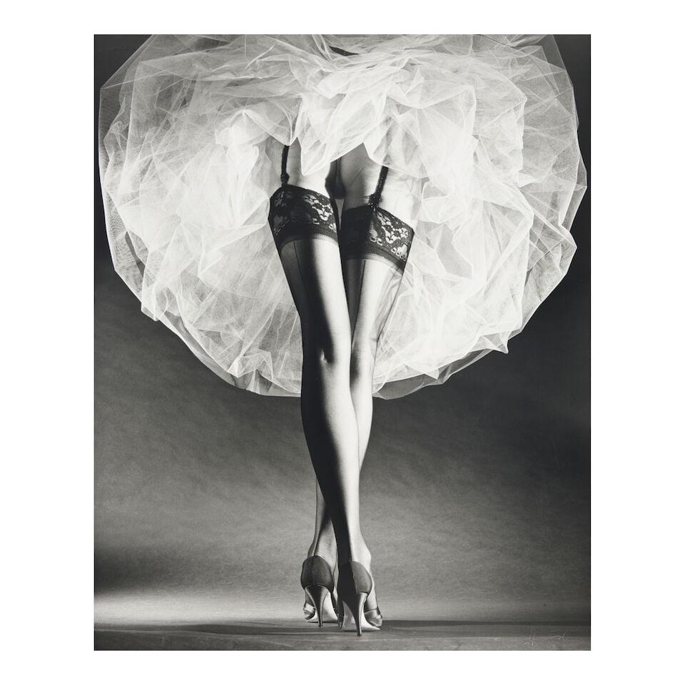 Horst P. Horst (1906-1999); Round the Clock I, NY;: Horst P. Horst (1906-1999) Round the Clock I, NY, 1987 Gelatin silver print; the photographer's dry stamp on the image, signed by 'R.J. Horst' and titled in pencil on the reverse. 17 3/4 x 14 3/8 in. 