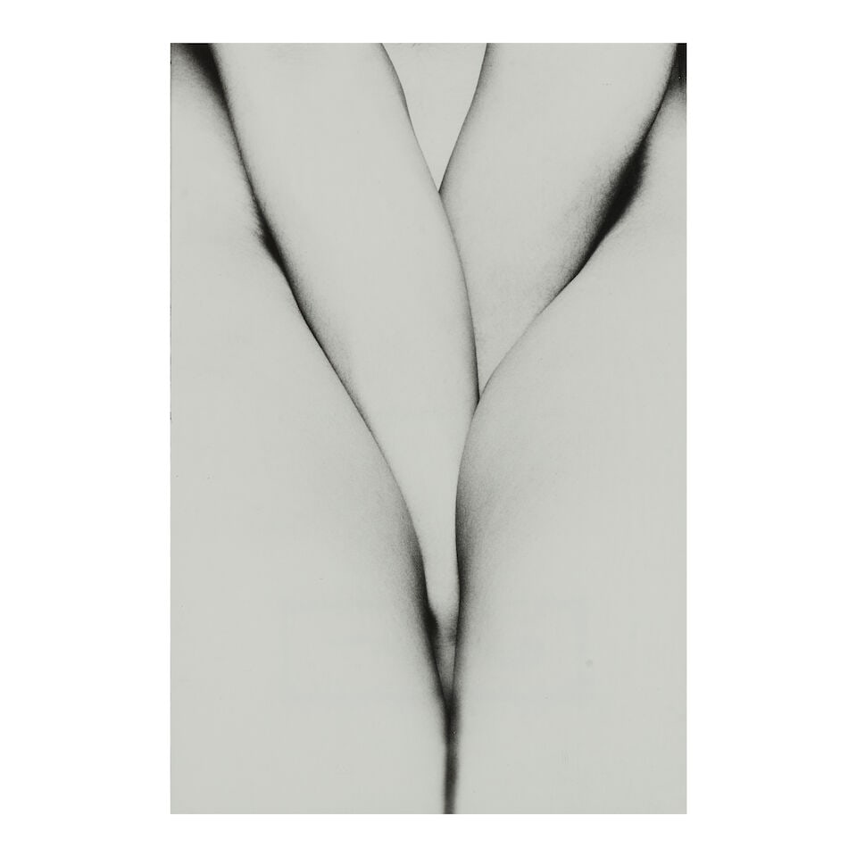 Eikoh Hosoe (1933-2024); Embrace #7;: Eikoh Hosoe (1933-2024) Embrace #7, 1971 Ferrotyped gelatin silver print; the photographer's copyright/credit stamp, dated [197]'4' in pencil, and a typed label on the reverse, framed. 11 7/8 x 8 in. 