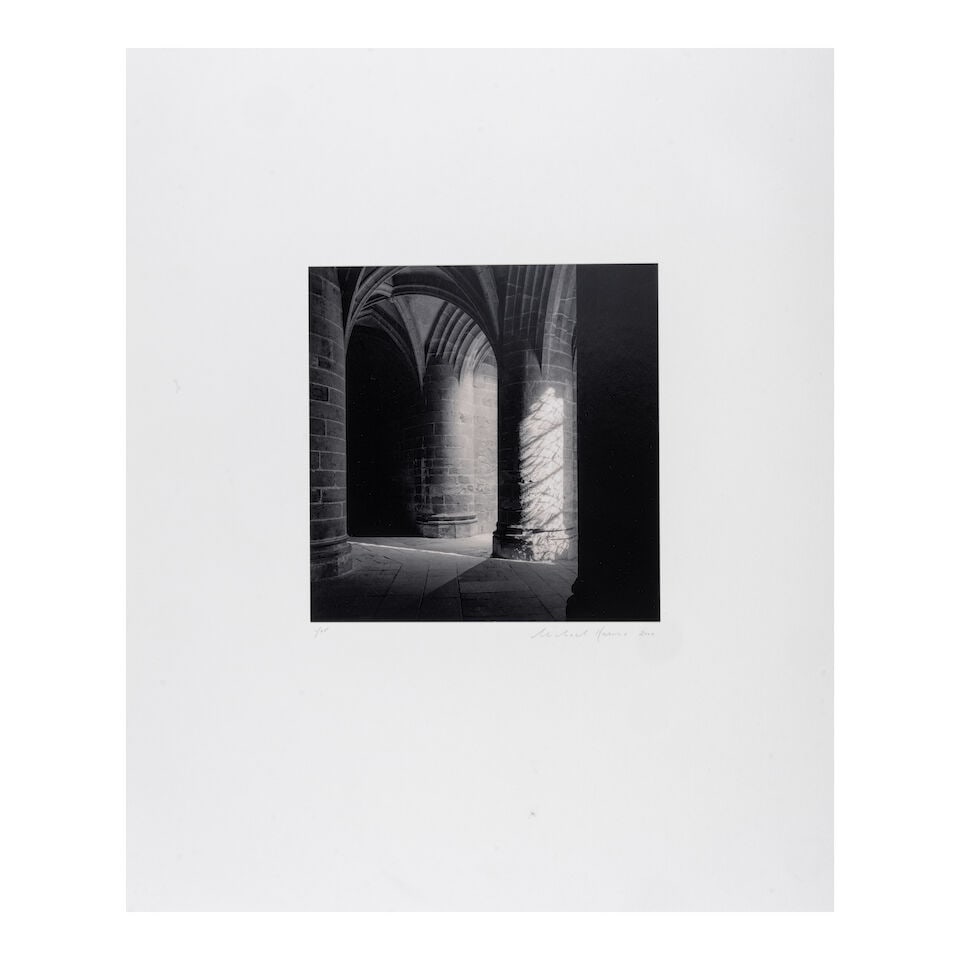 Michael Kenna (born 1953); 'Crypt of the Great Pillars at Night, Mont St Michel, France'; - 2