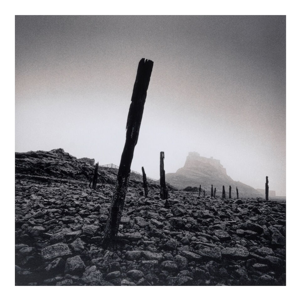 Michael Kenna (born 1953); 'Lindisfarne Castle, Northumberland, England';: Michael Kenna (born 1953) 'Lindisfarne Castle, Northumberland, England', 1991 Sepia-toned gelatin silver print, printed 1993; mounted, signed, dated, and editioned '8/45' in pencil on the mount, the p