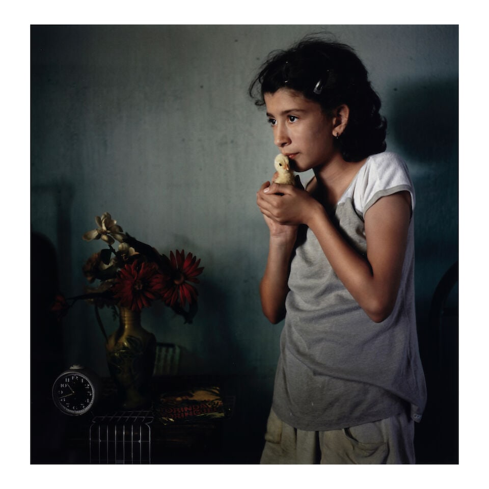 Alessandra Sanguinetti (born 1968); Belinda, Chick and Clock (from 'The Adventures of Guille and...: Alessandra Sanguinetti (born 1968) Belinda, Chick and Clock (from 'The Adventures of Guille and Belinda and the Enigmatic Meaning of their Dreams') (from the portfolio 'By and About Women'), 2000 Silv