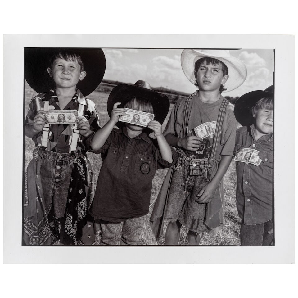 Mary Ellen Mark (1940-2015); 'Boys with Dollars, Boerne, Texas' (Young Bull Riders); - 2