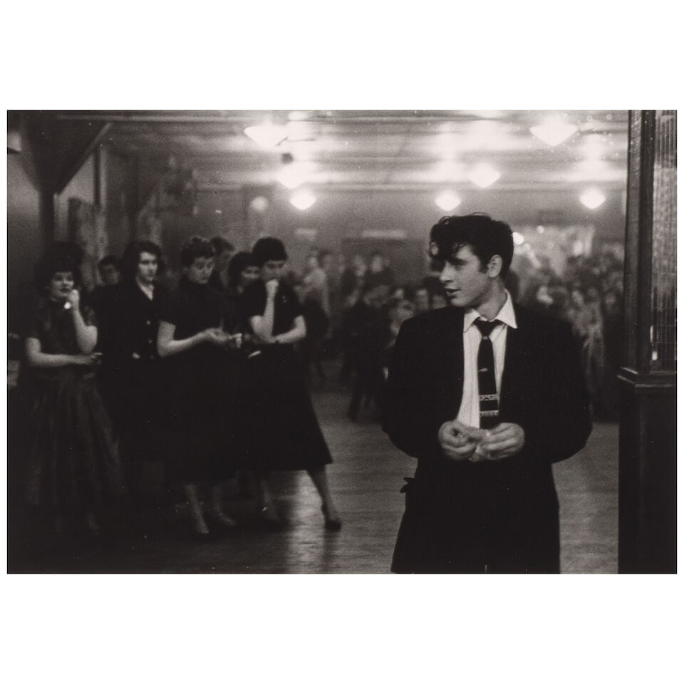 George S. Zimbel (1929-2023); 'Irish Dancehall, The Bronx';: George S. Zimbel (1929-2023) 'Irish Dancehall, The Bronx', 1954 Gelatin silver print, printed 1994; signed, initialed, titled, dated, and annotated in pencil on the reverse, framed. 8 x 11 1/2 in. (20
