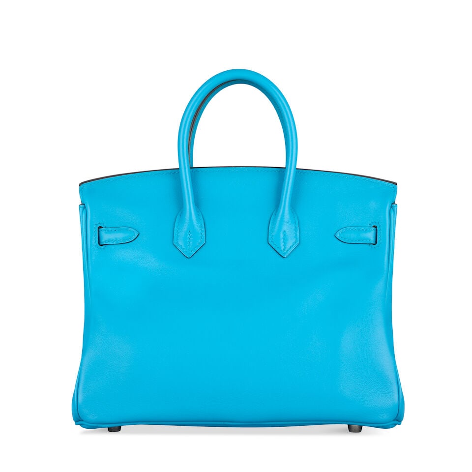 Hermès: a Bleu Zanzibar Swift Leather Birkin 25 2017 (includes padlock, keys, cloche and du... - 2