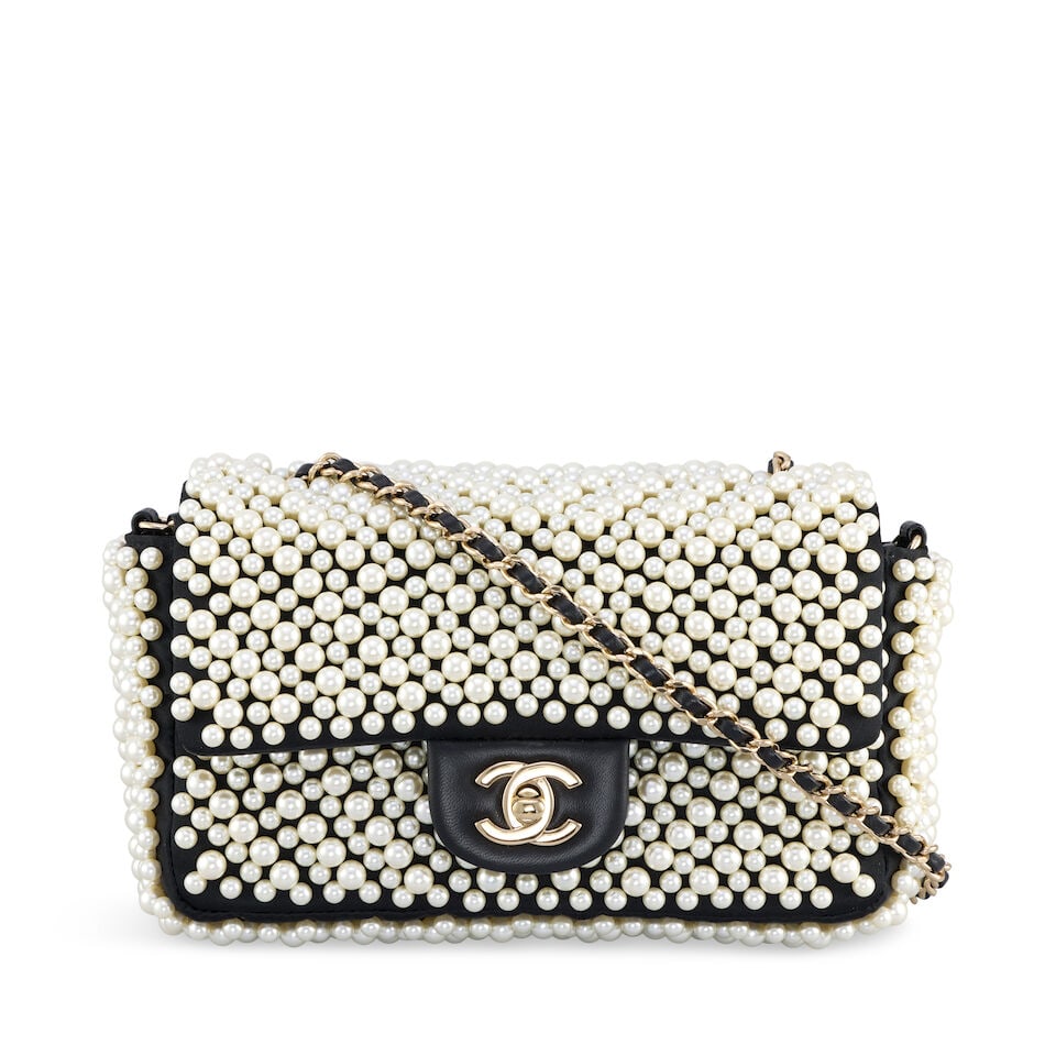 Chanel: a Pearl-On Flap Bag Spring/Summer 2019 (includes serial sticker, authenticity card and d... - 2