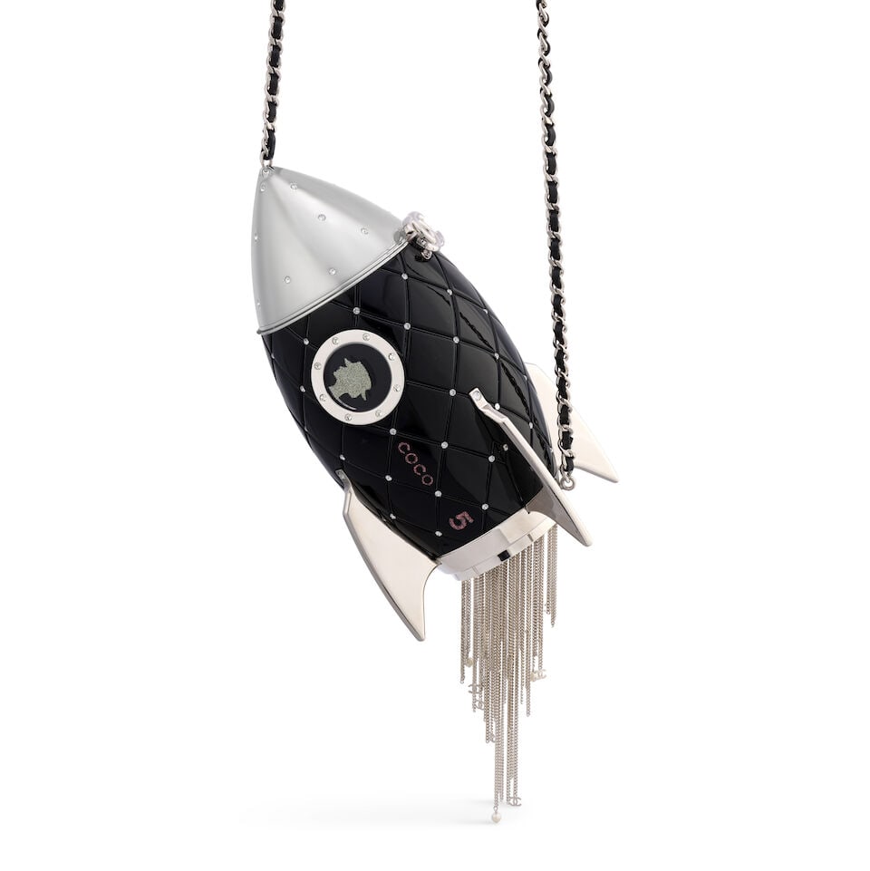 Chanel: a Black Plexiglass Rocket Ship Minaudière 2017 (includes dust bag) - 4