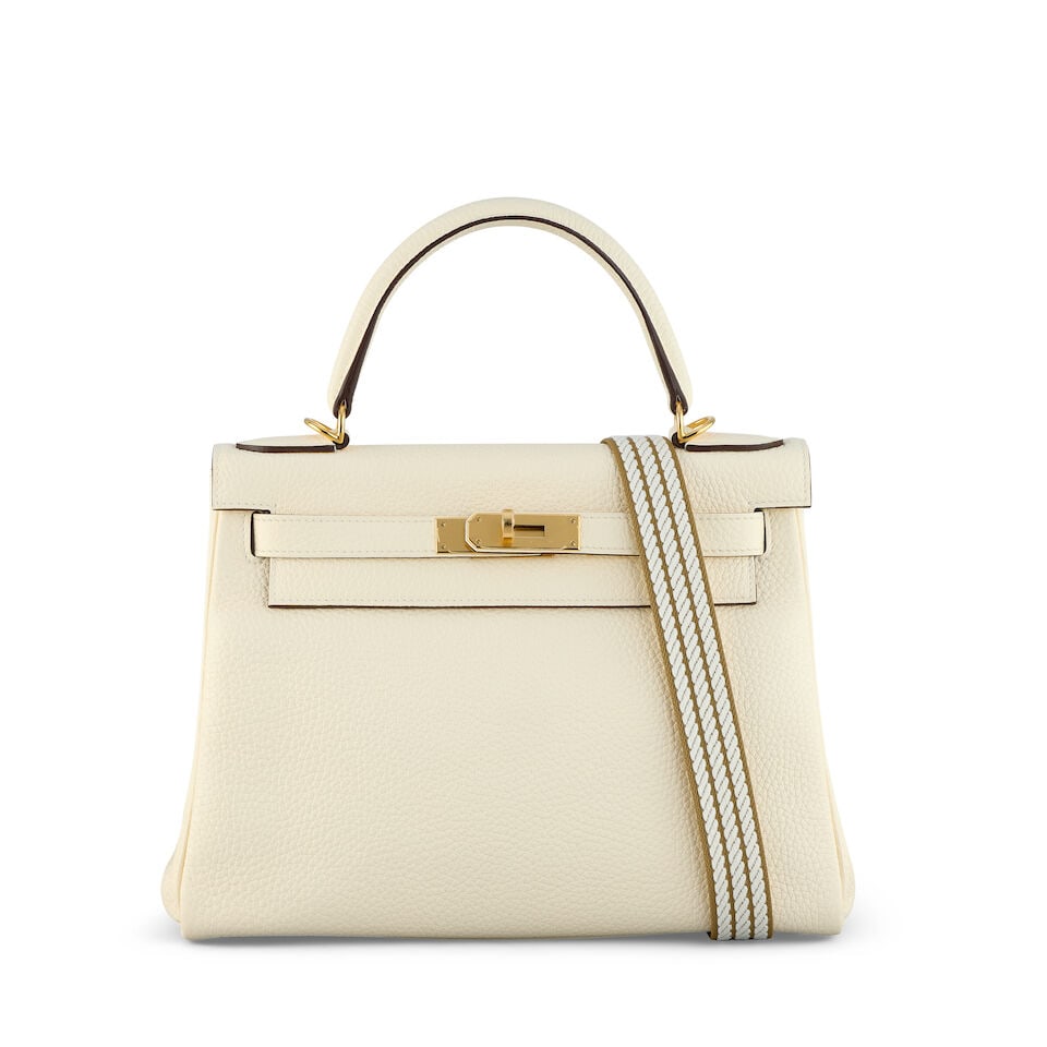 Hermès: a Nata Togo Leather Retourne Kelly 28 2022 (includes canvas strap, felt protector a... (1 of 2)