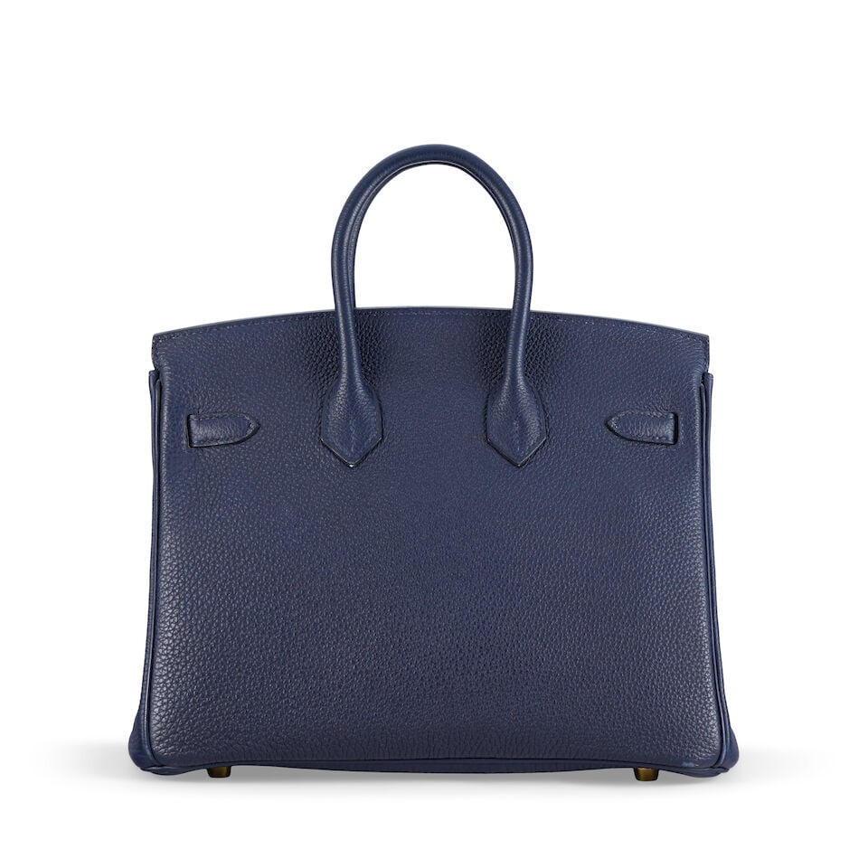 Hermès: a Bleu Nuit Togo Leather Birkin 25 2021 (includes padlock, keys, cloche, dust bags,... - 2