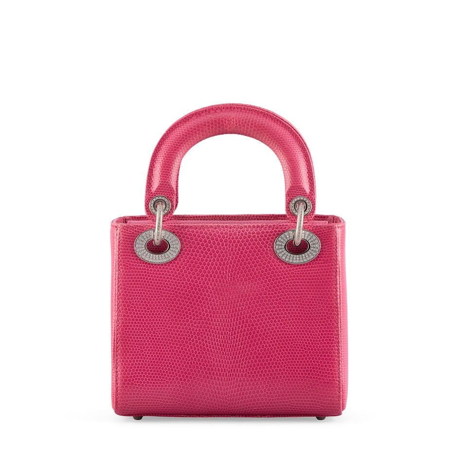 Christian Dior: a Pink Lizard Mini Lady Dior 2017 - 2