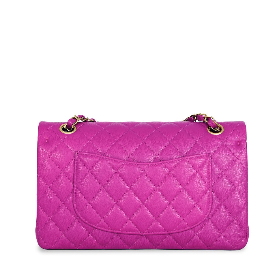 Chanel: a Magenta Caviar Leather Medium Classic Double Flap Bag (includes microchip and dust bag) - 2