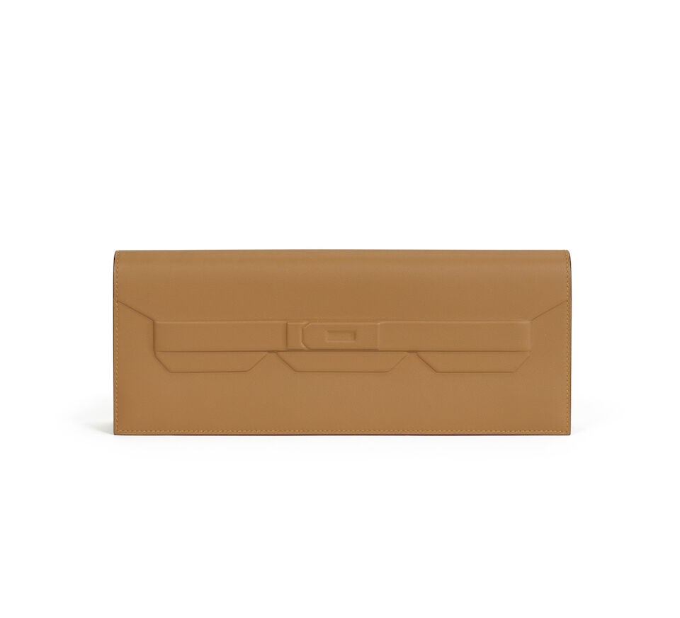 Hermès: a Bronze Doré Swift Leather Shadow Birkin Pochette 2023 (includes felt protect... (1 of 4)