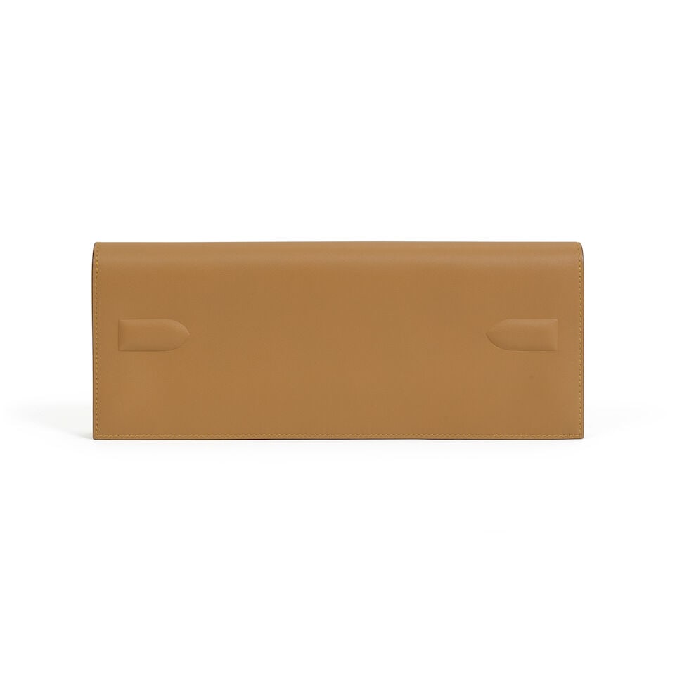 Hermès: a Bronze Doré Swift Leather Shadow Birkin Pochette 2023 (includes felt protect... - 4