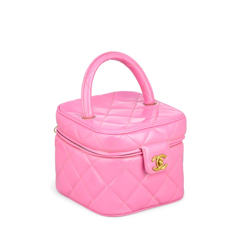Chanel: a Hot Pink Patent Leather Heart Mirror Vanity Bag 'Barbie' Collection, Spring 1995 (incl... (1 of 4)