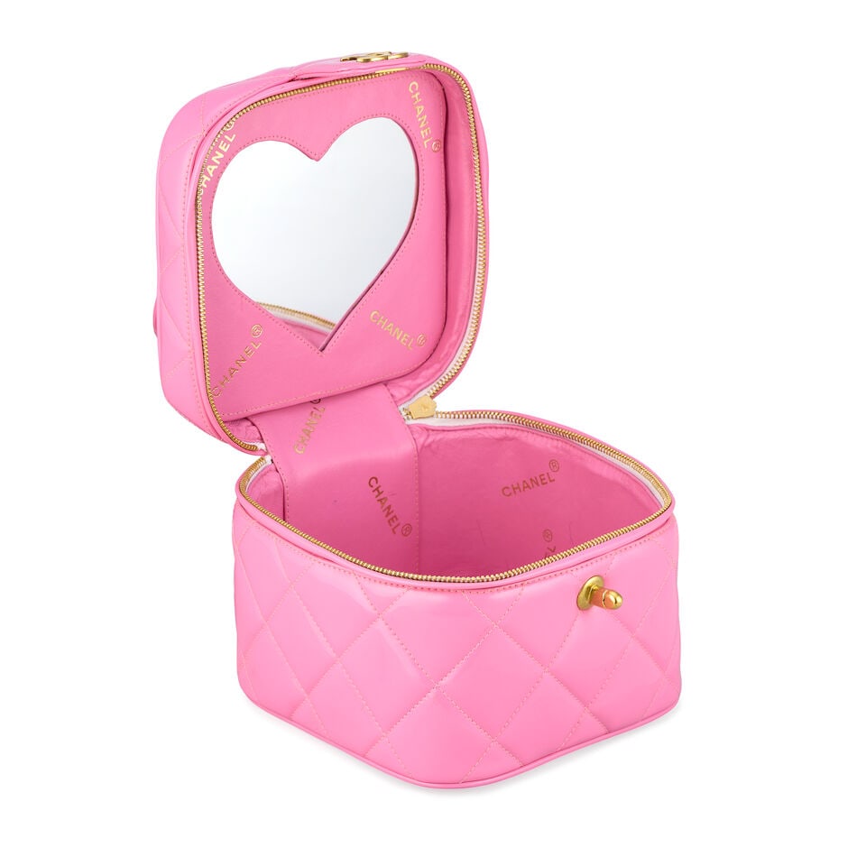 Chanel: a Hot Pink Patent Leather Heart Mirror Vanity Bag 'Barbie' Collection, Spring 1995 (incl... - 3
