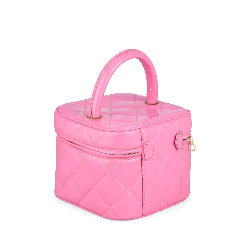 Chanel: a Hot Pink Patent Leather Heart Mirror Vanity Bag 'Barbie' Collection, Spring 1995 (incl... - 4