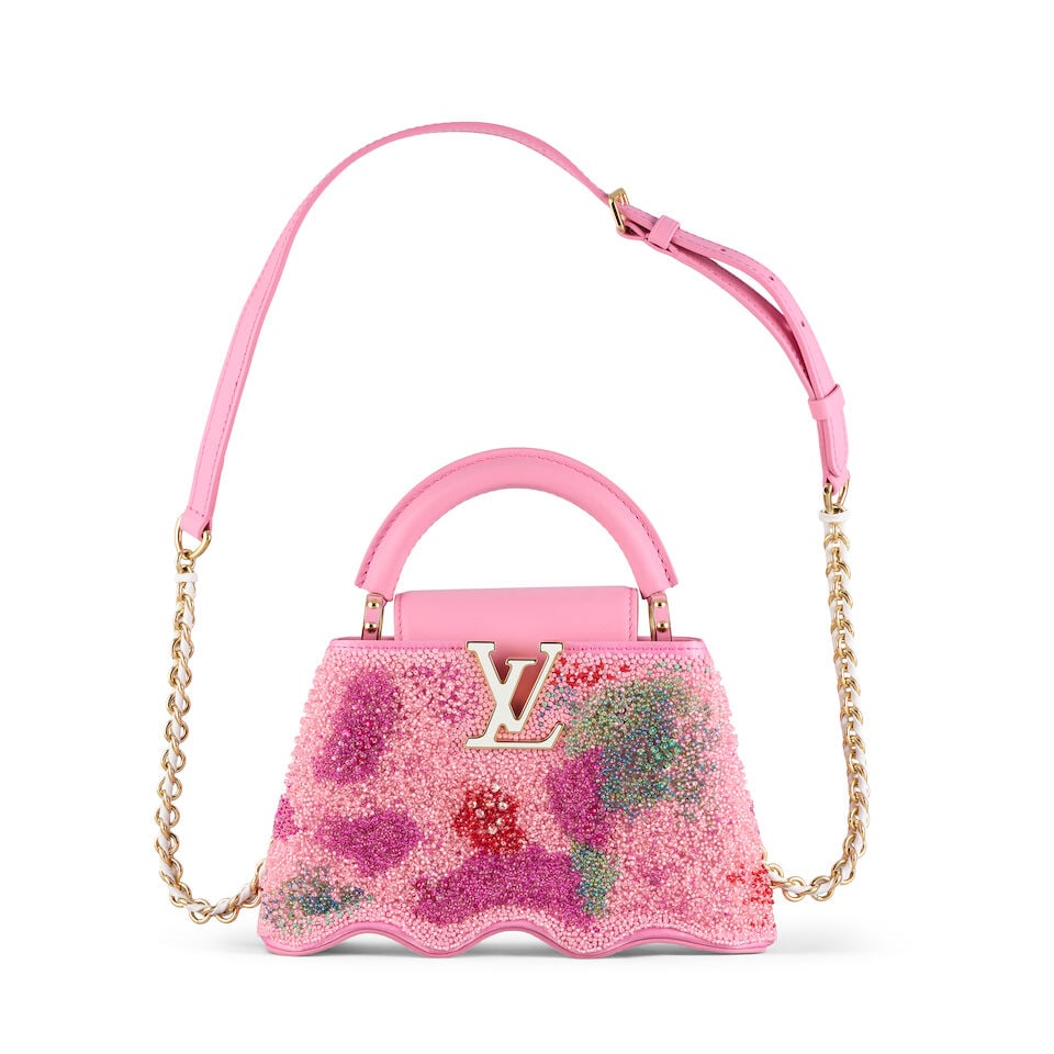 Louis Vuitton: a Beaded Rose Mini Capushell 2023 (includes shoulder strap, dust bag and box) - 3