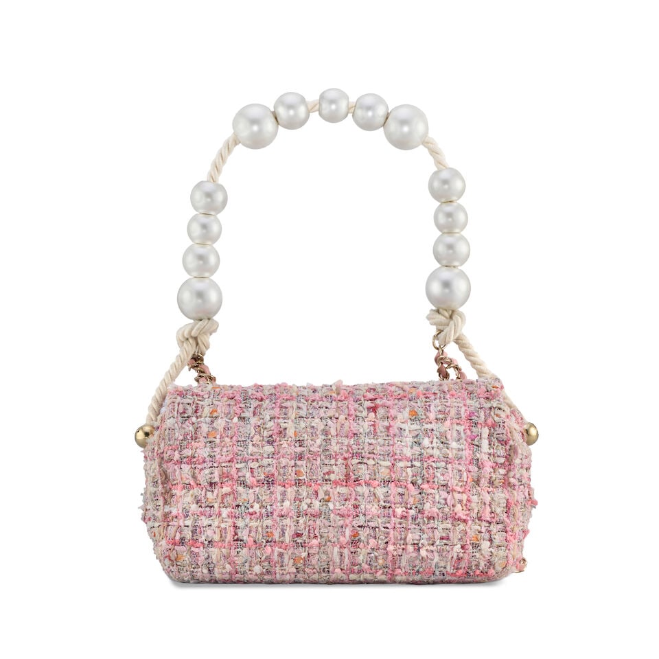 Chanel: a Pink Tweed and Simulated Pearl Flap Bag Spring 2019 (includes serial sticker) - 2
