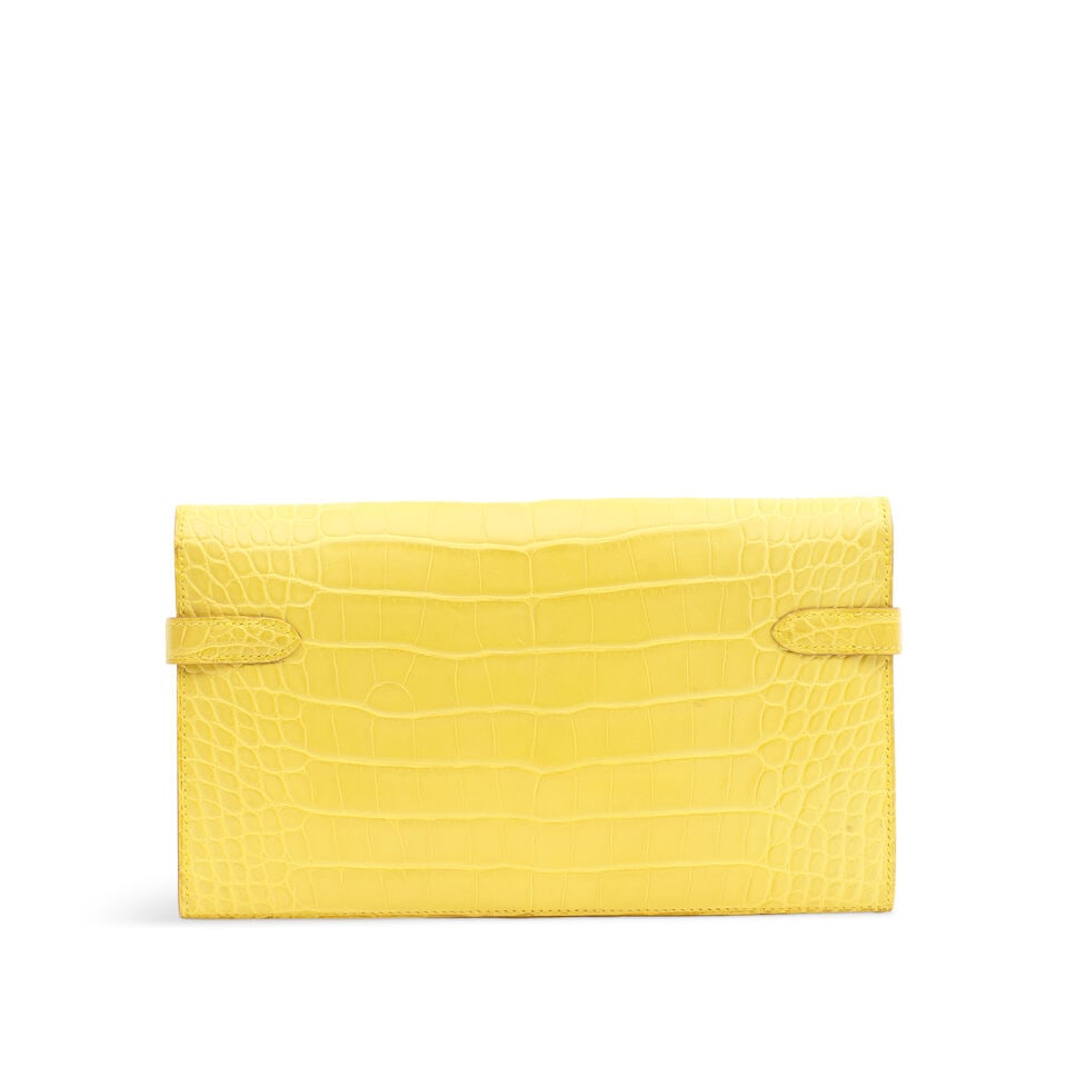 Hermès: a Mimosa Matte Alligator Kelly Long Wallet 2019 (includes dust bag) - 2