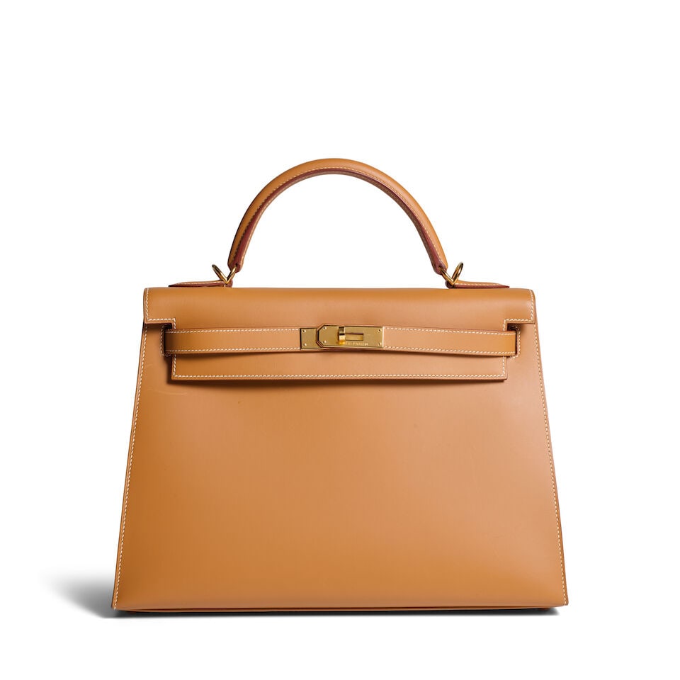 HERMÈS: GOLD CHAMONIX LEATHER KELLY II SELLIER 32 2000 (1 of 2)