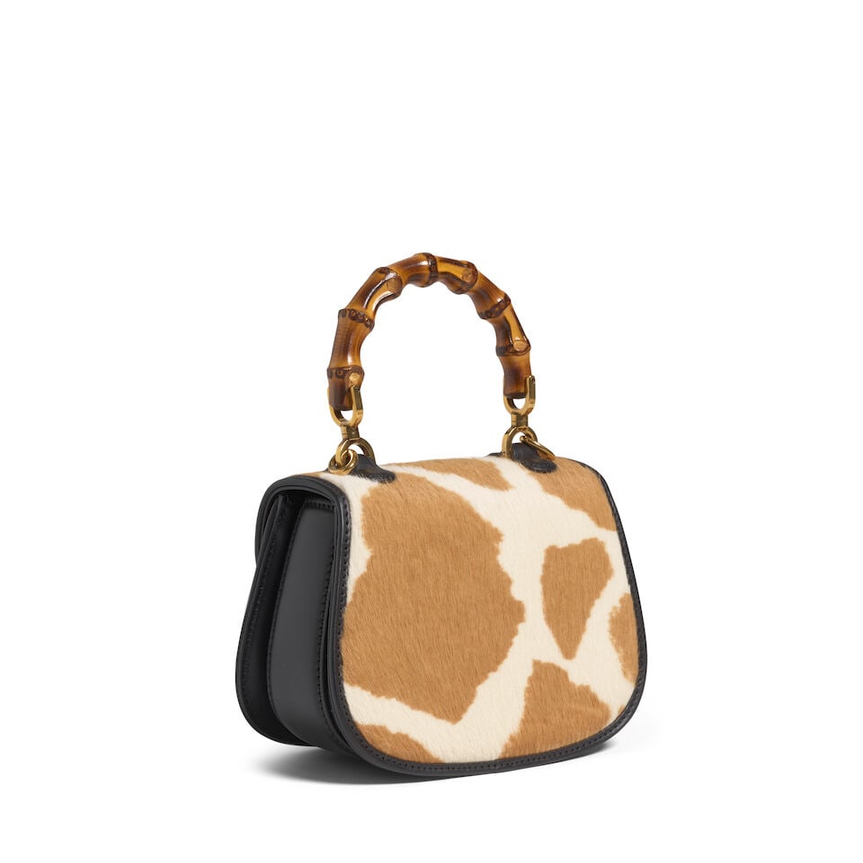 GUCCI: GIRAFFE PRINT PONY HAIR MINI BAMBOO 1947 Spring/Summer 2022 - 3