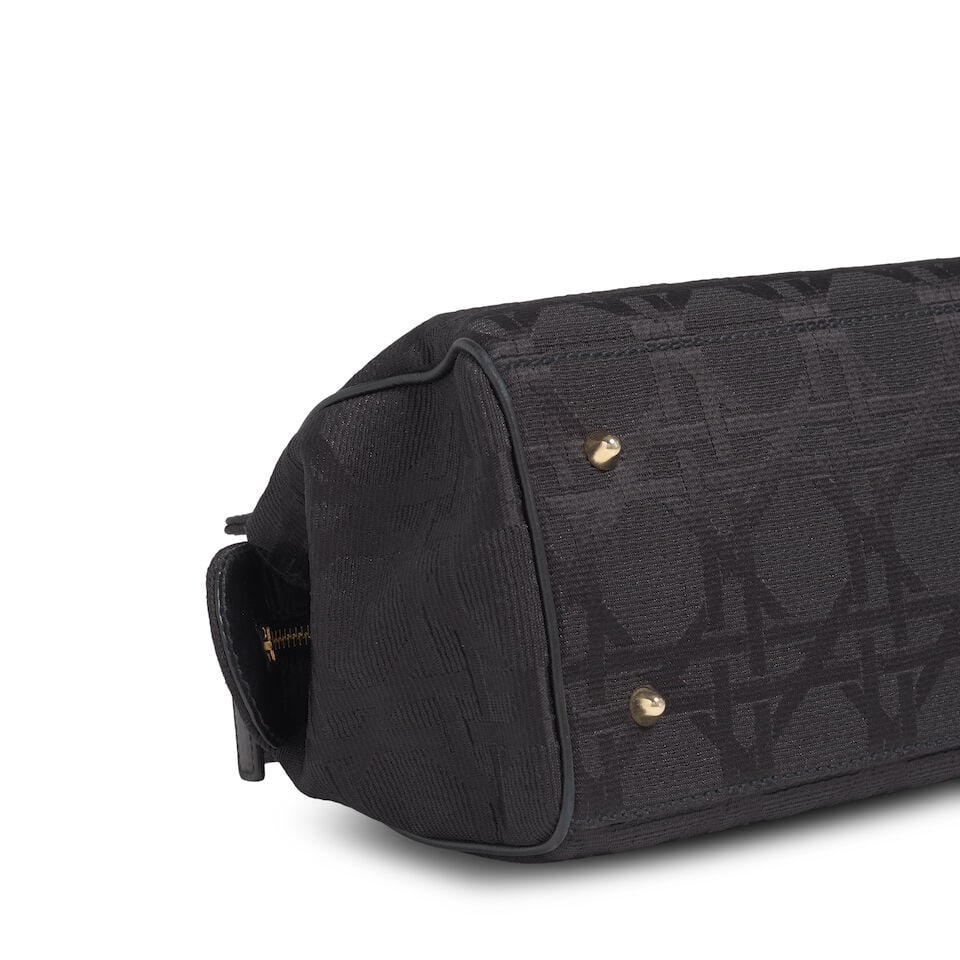 CHRISTIAN DIOR: BLACK MACROS CANNAGE CANVAS GRANVILLE BAG 2008 | John Galliano - 2