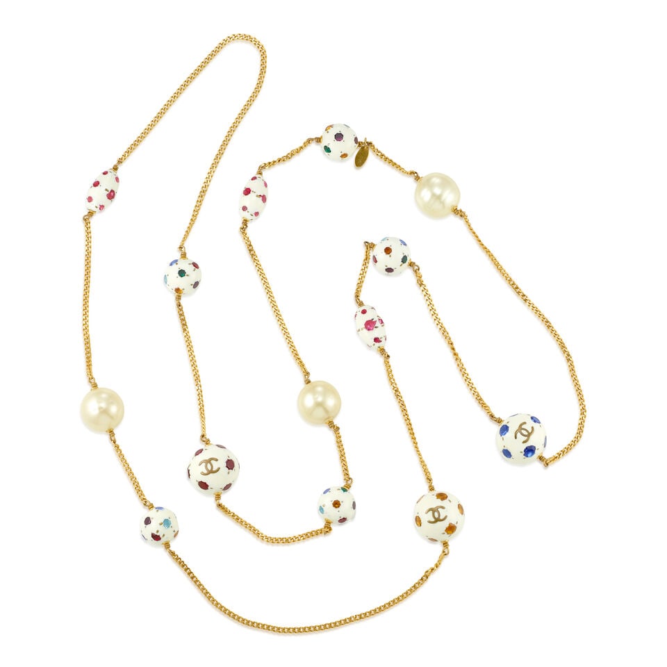 CHANEL: MULTICOLOR CRYSTAL SOCCER BALL SAUTOIR Spring 1998 | Special Edition Fifa 1998 French W... (1 of 1)