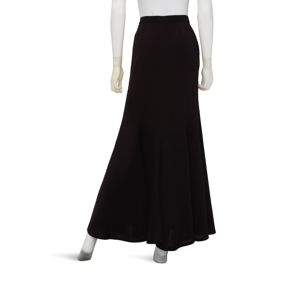 THIERRY MUGLER: BLACK BUTTON UP MERMAID SKIRT 1980'S - 2