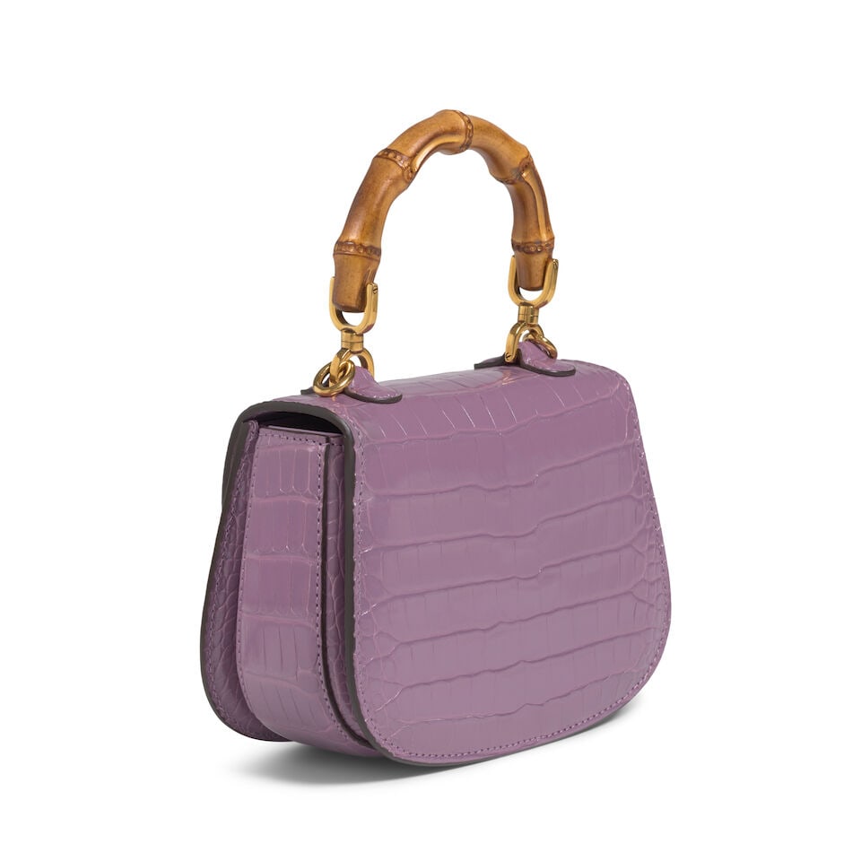 GUCCI: LILAC CROCODILE BAMBOO 1947 Fall 2021 - 2