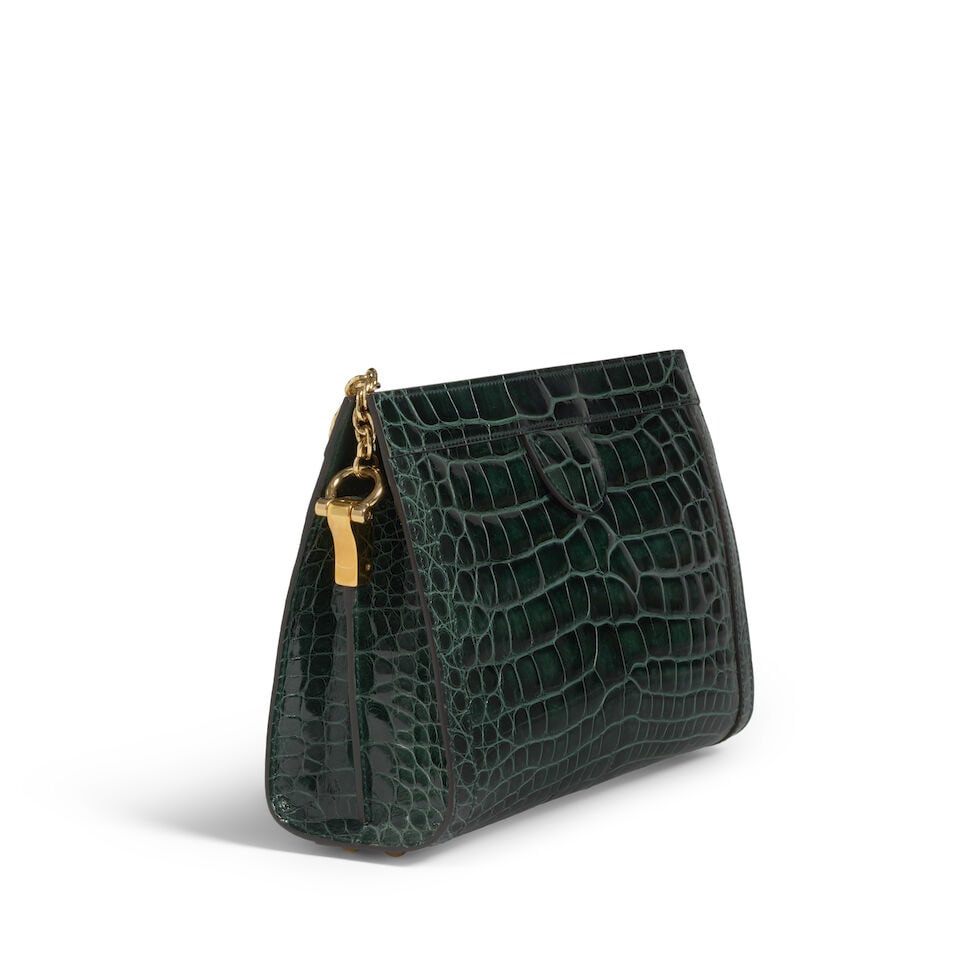 GUCCI: GREEN CROCODILE SMALL OPHIDIA CHAIN SHOULDER BAG 2018-2019 - 4
