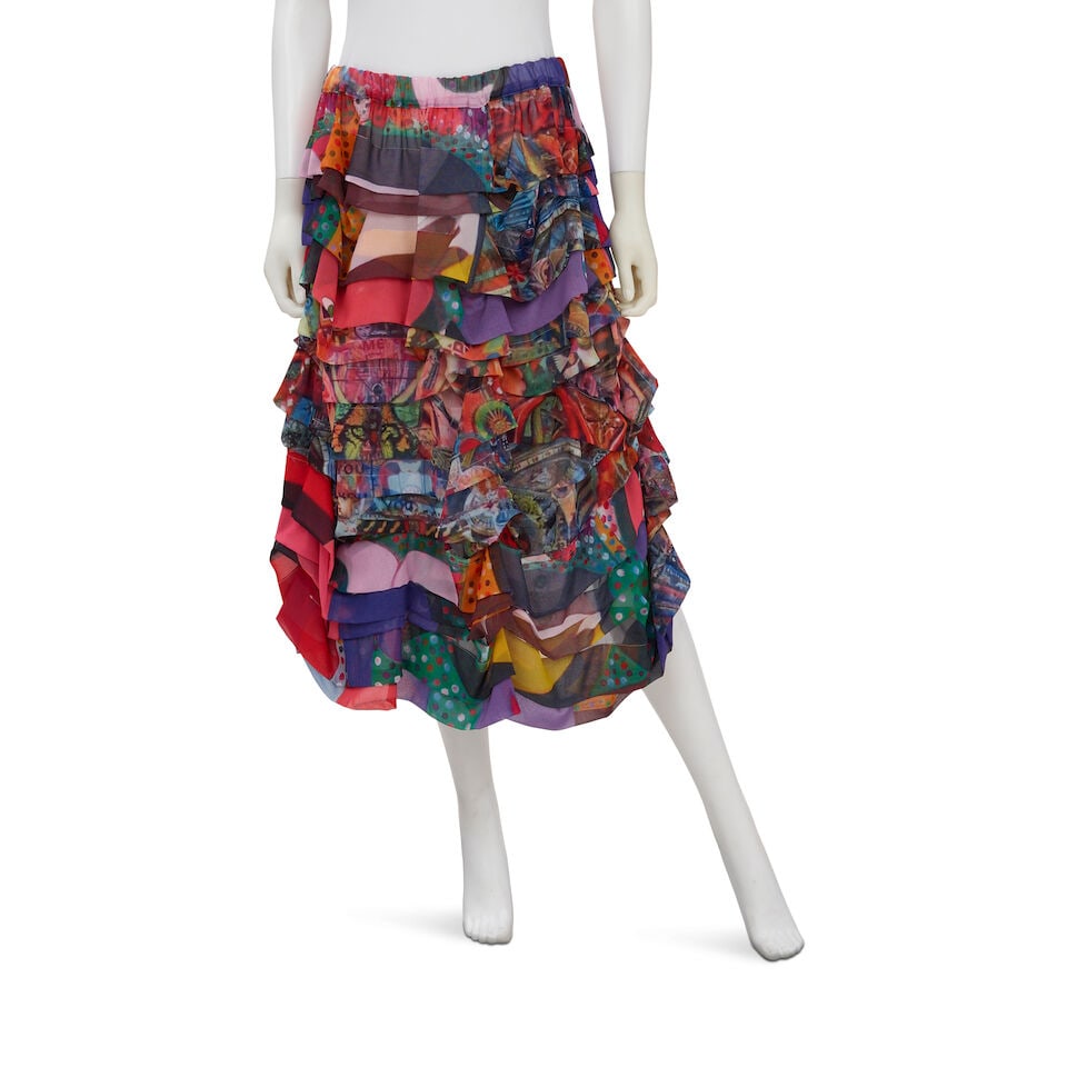 COMME DES GARÇONS: MULTICOLOR TIERED RUFFLE SKIRT 2017 | Rei Kawakubo (1 of 2)