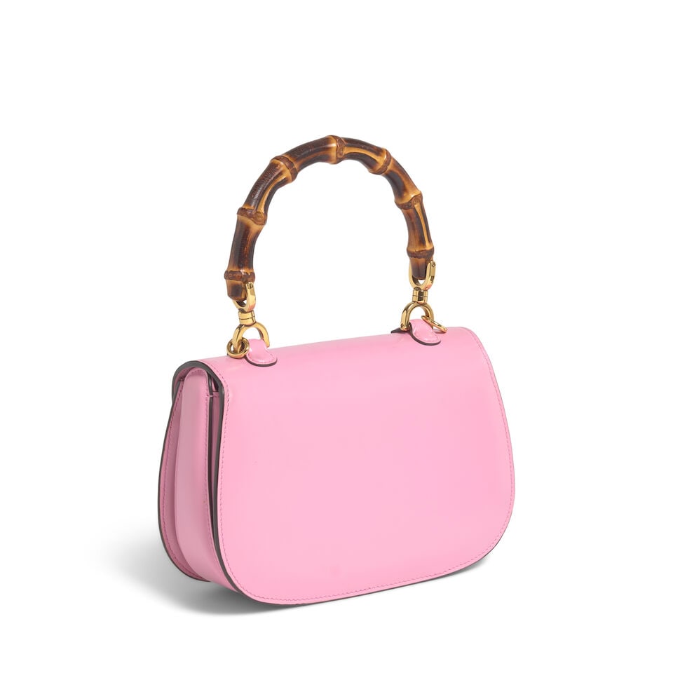 GUCCI: PINK LEATHER SMALL BAMBOO 1947 - 2