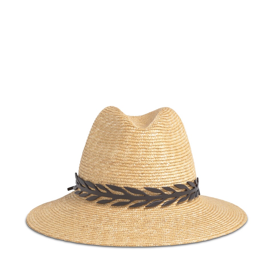 HERMÈS: LEATHER TRIM STRAW HAT (1 of 2)