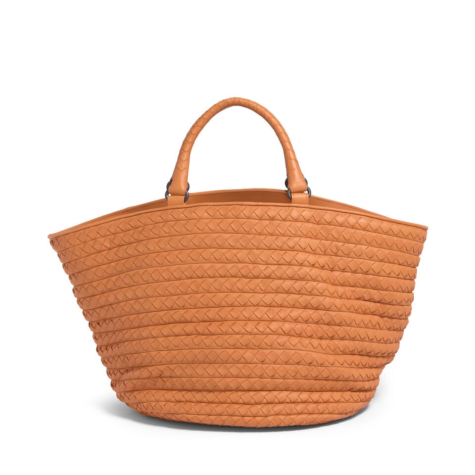BOTTEGA VENETA: ORANGE INTRECCIATO LARGE TOTE BAG 2008 (1 of 3)